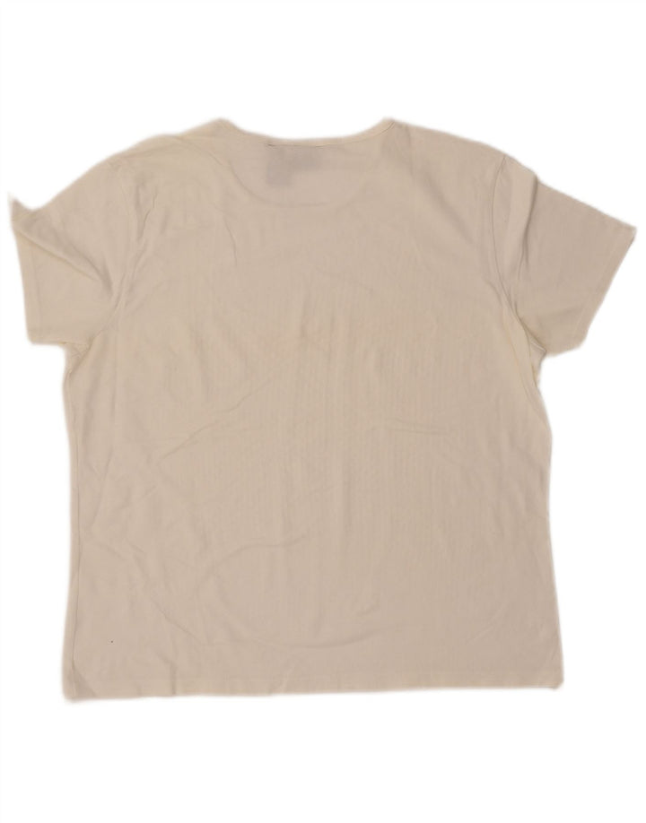 IZOD T-Shirt Femme Top UK 18 XL Blanc Coton