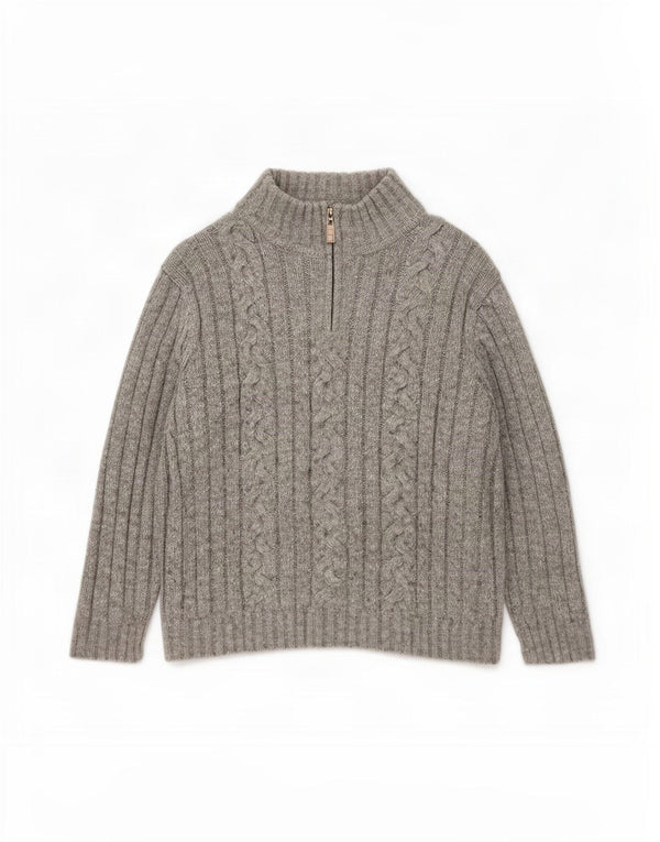Marks & Spencer Pull col zippé pour homme XL Gris Acrylique
