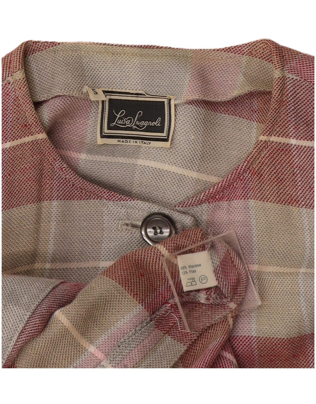 Luisa Spagnoli Veste blazer pour femme UK 10 Petit carreaux multicolores