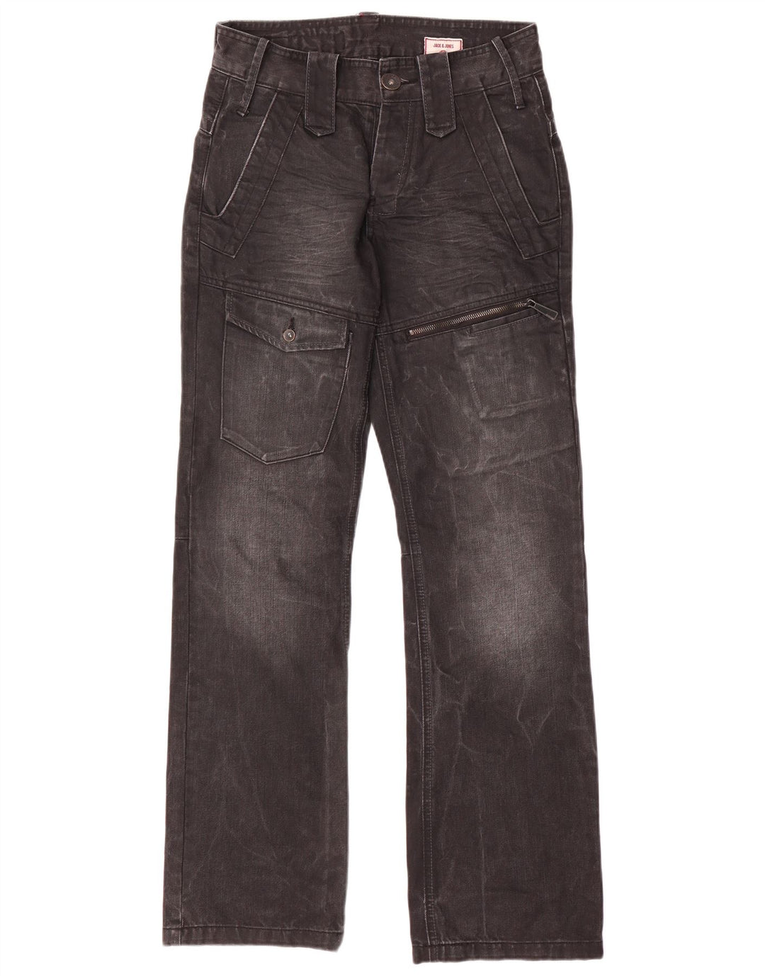 Jack & Jones Jean Cargo Droit Homme W28 L32 Gris Coton