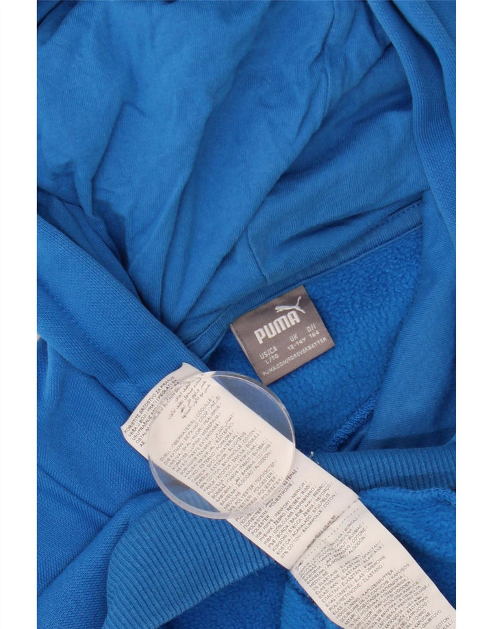 PUMA Sweat à capuche graphique pour fille 13-14 ans Bleu Coton