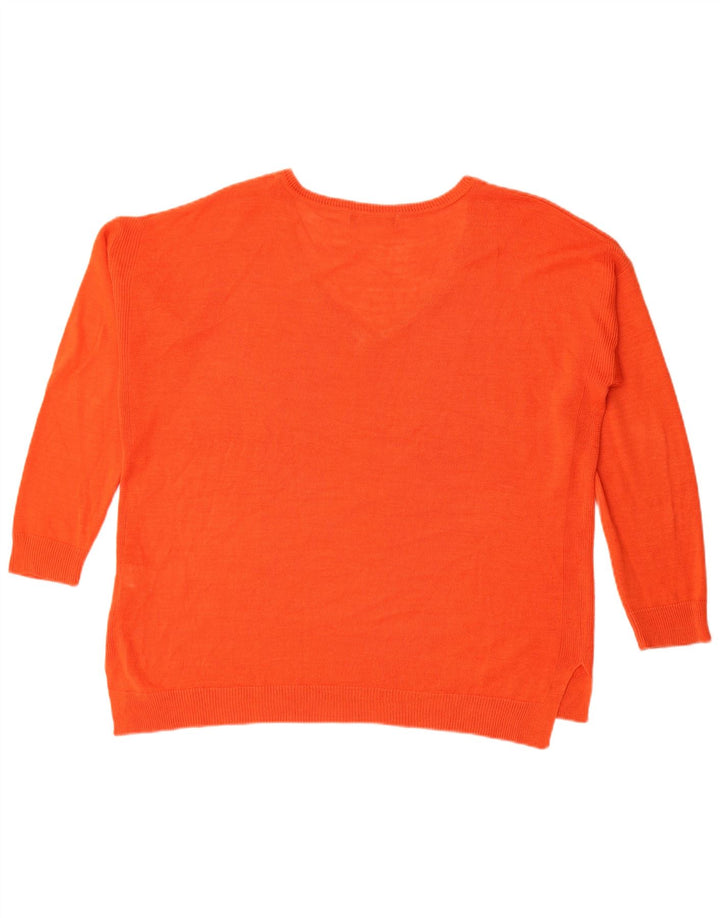 Marks & Spencer Pull surdimensionné à col en V pour femme UK 14 Large Orange