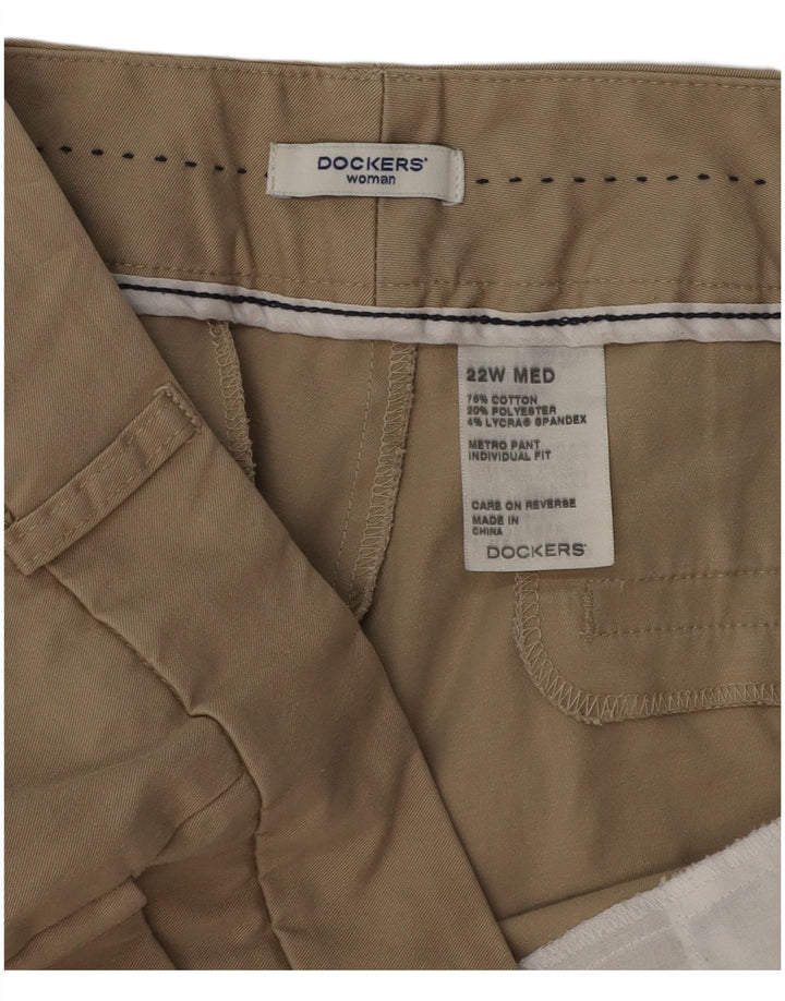 DOCKERS Pantalon droit décontracté pour femme US 22 3XL W42 L30 Coton beige