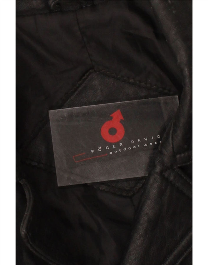 VINTAGE Mens Leather Jacket UK 38 Medium Black Vintage Vintage and Second-Hand Vintage from Messina Hembry 