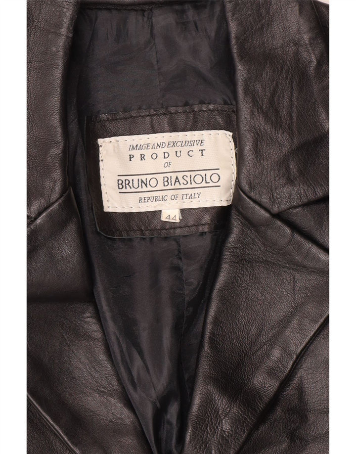 veste en cuir femme vintage IT 44 Medium Black Classic