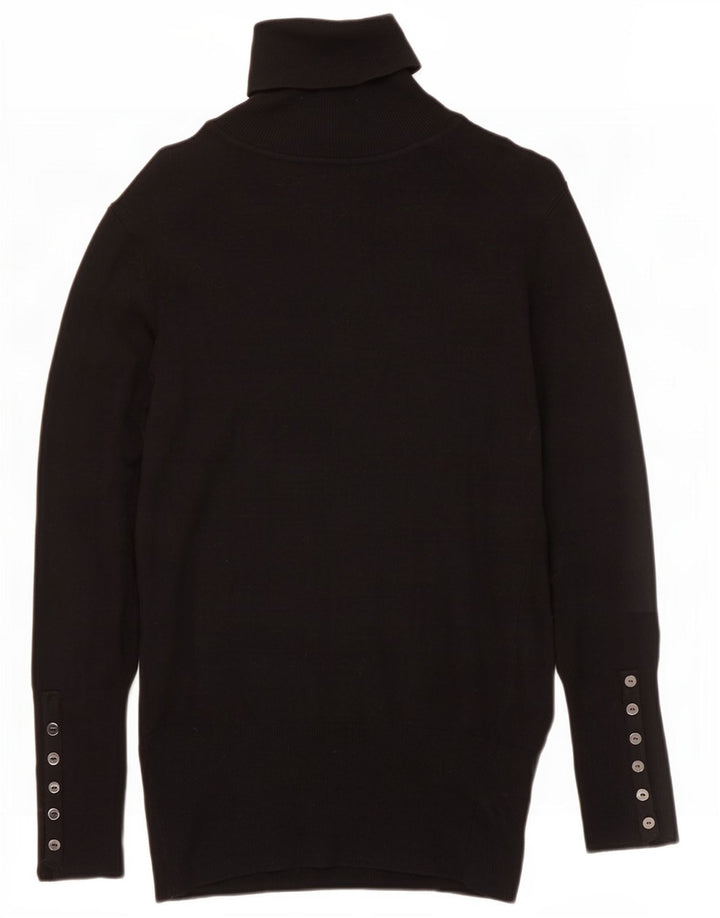 Zara Pull col roulé pour femme UK 14 Large Rayonne noire