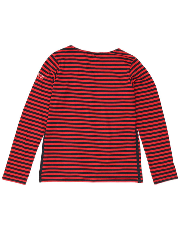 Scotch & Soda Haut Oversize Manches Longues Femme UK 2 XS Coton Rayé Rouge
