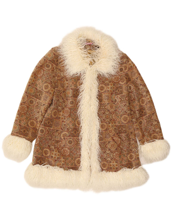 Joe Browns Manteau Femme UK 18 XL Marron Géométrique Polyester