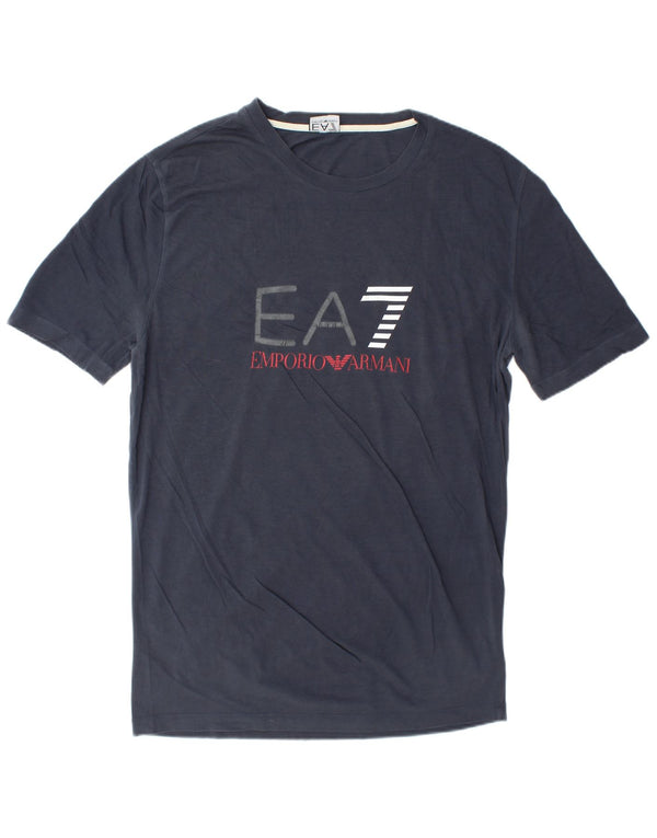 Emporio Armani Homme T-Shirt Graphique Top XL Bleu Marine Coton