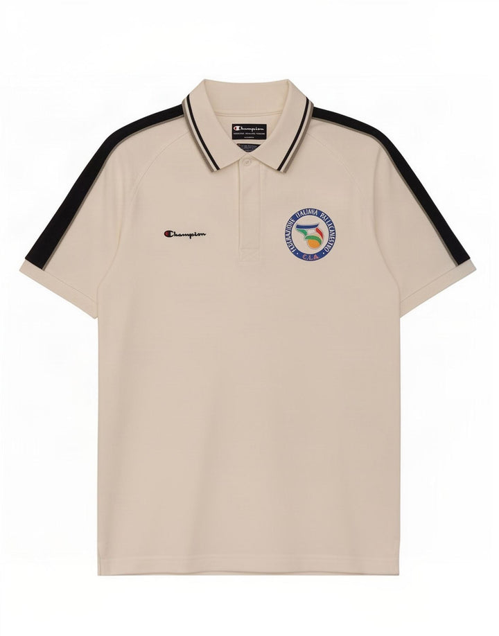Champion Polo Homme Large Blanc Colorblock