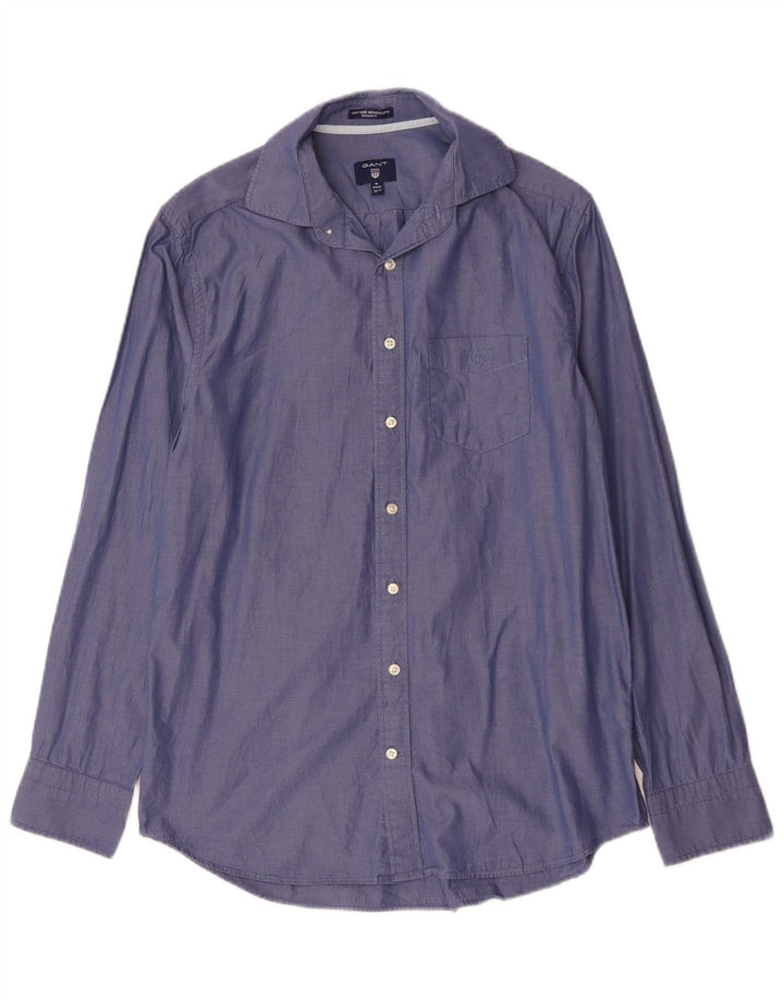 Gant Chemise Regular Fit Homme Taille 39/40 15 3/4 Bleu Moyen Coton