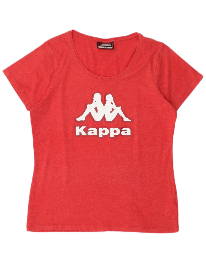 Kappa T-Shirt Graphique Femme Top IT 44 Coton Rouge Moyen
