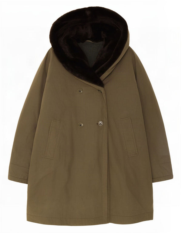 Allegri Manteau croisé à capuche coupe ample pour femme UK 20 2XL Kaki