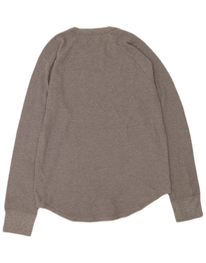 Hollister Haut Graphique à Manches Longues Homme Gris Moyen Coton