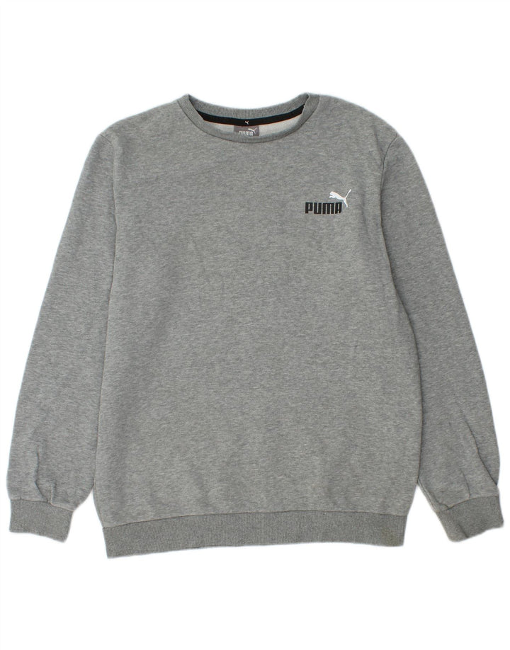 Puma Sweatshirt Jumper Small Gris Moucheté Coton Homme