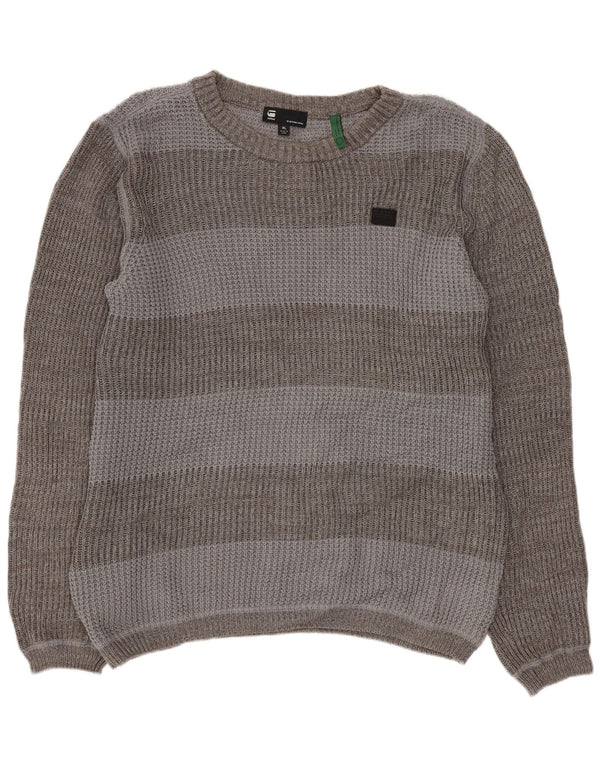 G-Star Pull col bateau pour homme XL en coton color block Gris