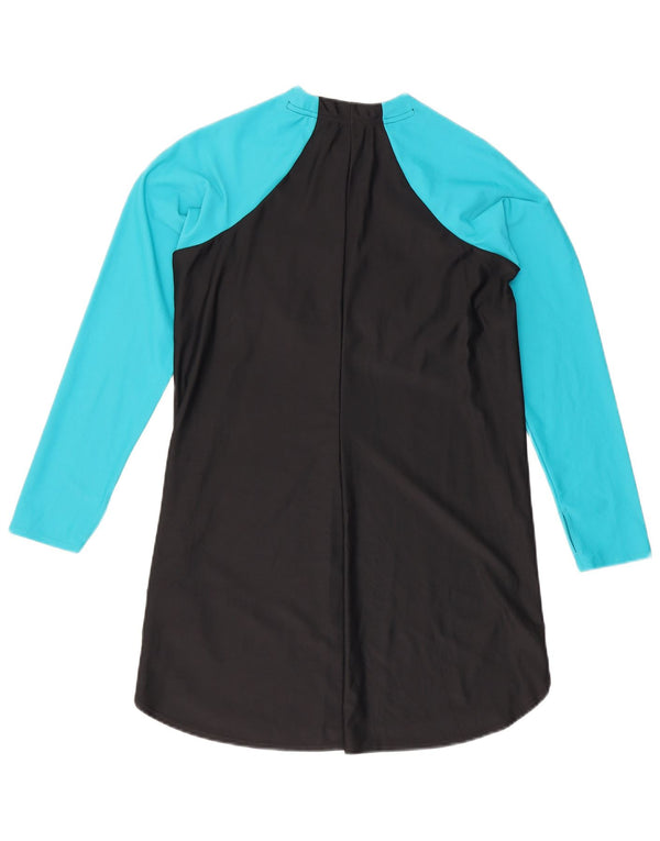 Nike Haut de bain long à manches longues pour femme UK 10 Small Noir Colourblock