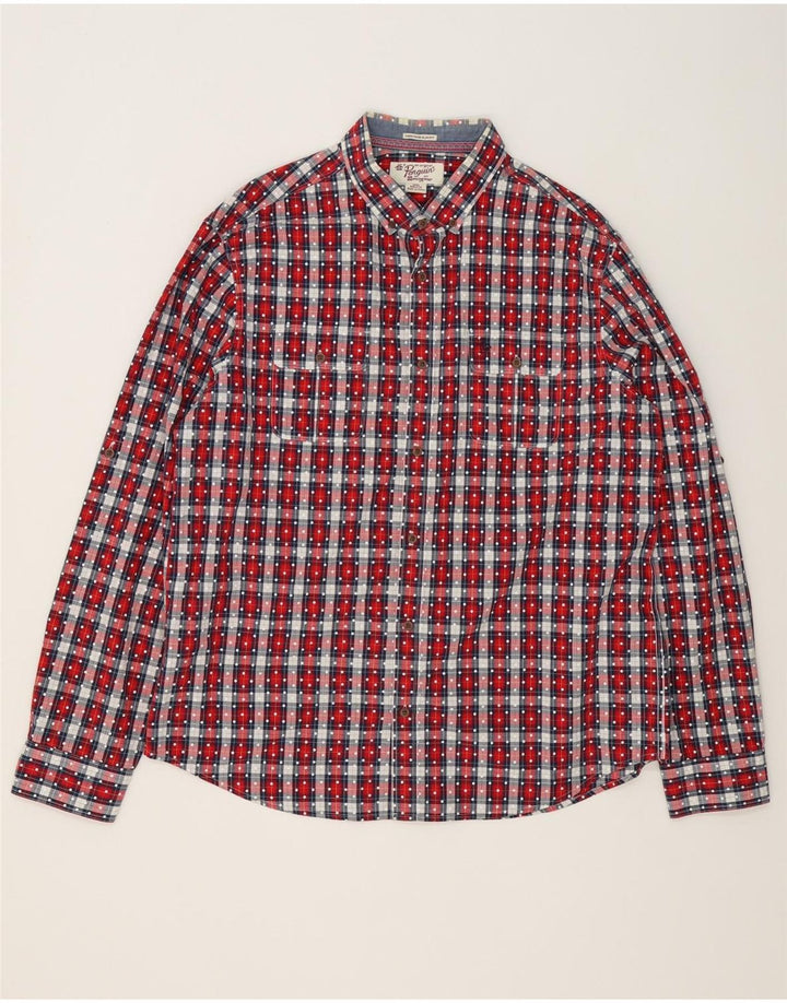 Penguin Chemise Heritage Slim Fit Homme 2XL Rouge à Carreaux Coton
