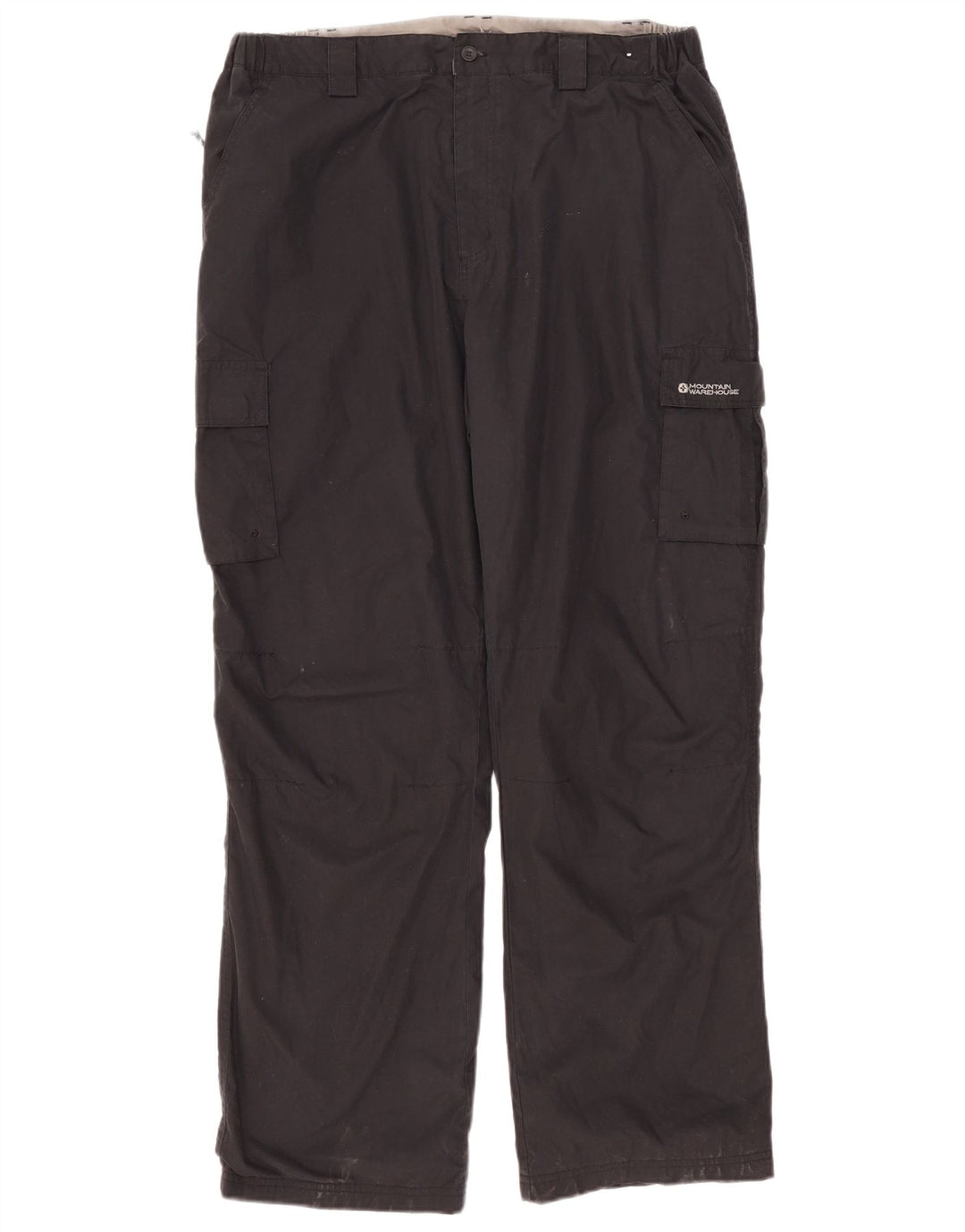 MOUNTAIN WAREHOUSE Mens Straight Cargo Trousers W38 L32 Black Polyester