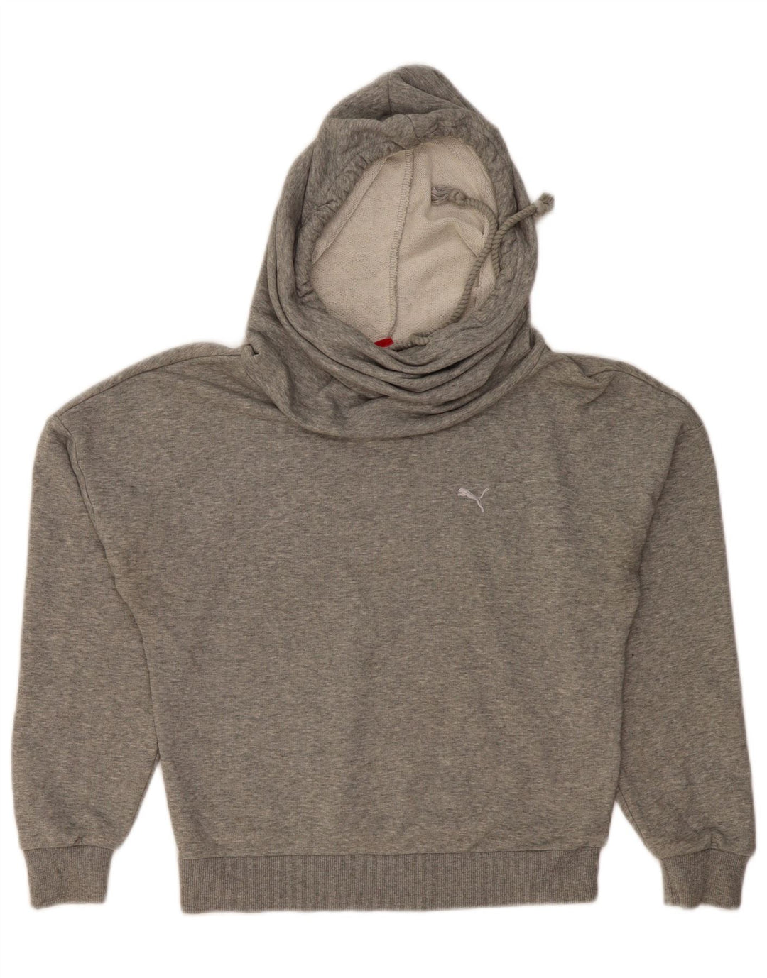 PUMA Pull à capuche surdimensionné pour femme UK 10 Petit coton moucheté gris
