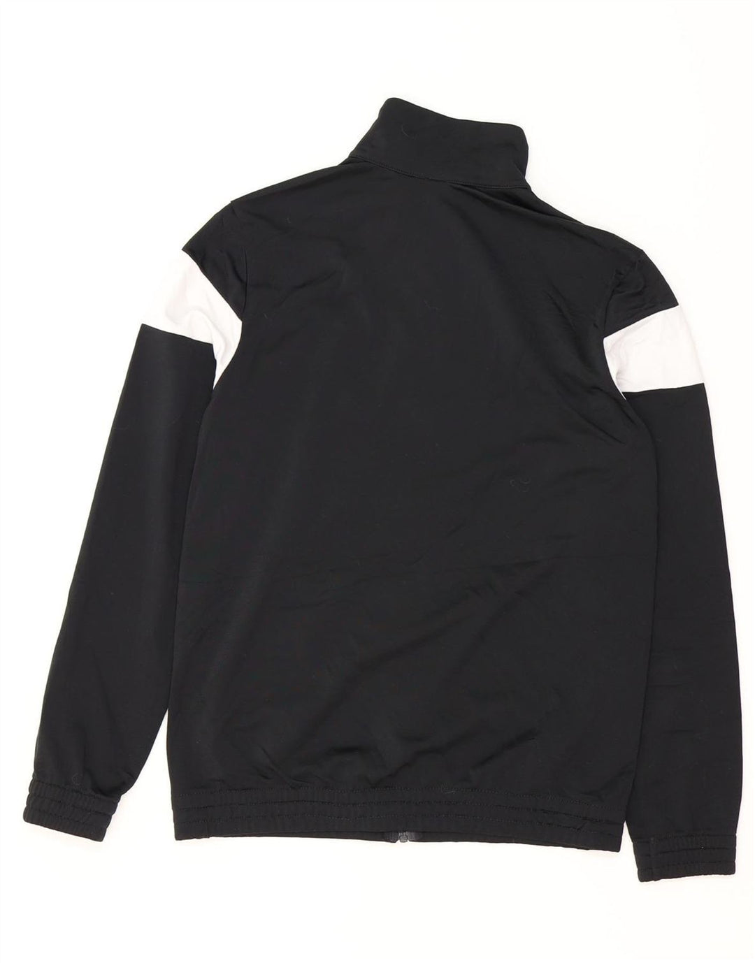 ADIDAS Boys Tracksuit Top Jacket 13-14 Years Black Colourblock