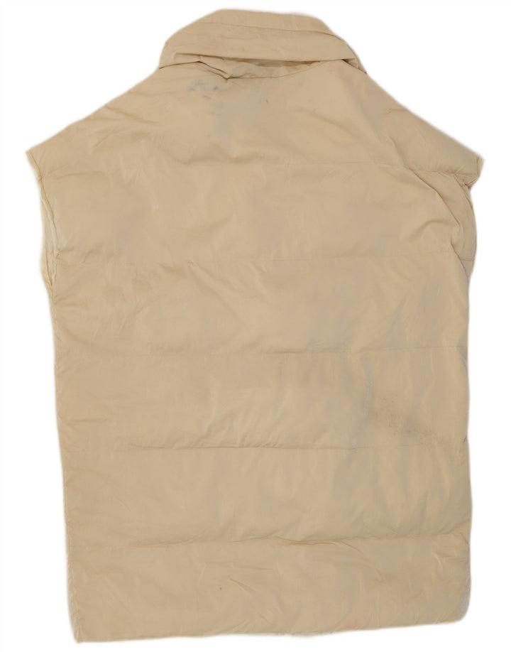 Zara Femme Gilet Long Rembourré Oversize UK 10 Petit Polyester Beige