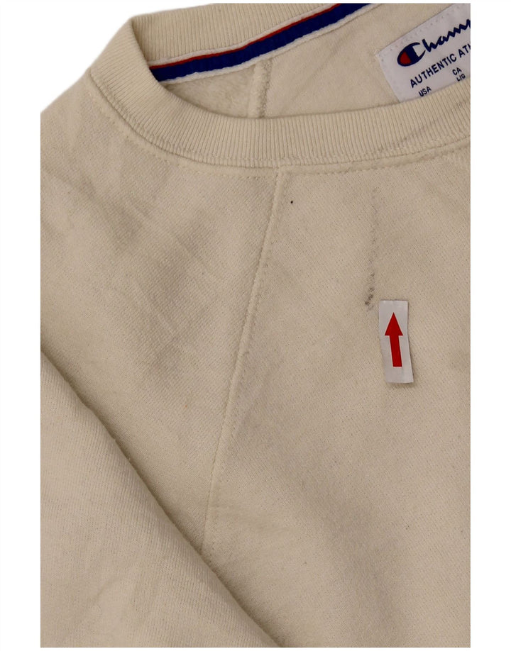 CHAMPION Sweat-Shirt Homme Blanc Cassé Large Polyester