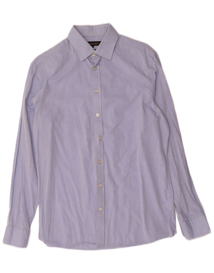 Jaeger Chemise Homme Taille 15,5 Coton Bleu Moyen
