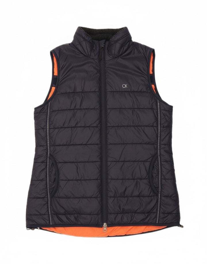 Calvin Klein Gilet Femme UK 10 Petit Nylon Bleu Marine