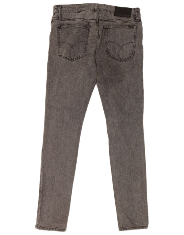 Calvin Klein Mens Distressed Skinny Jeans W32 L32 Grey Cotton