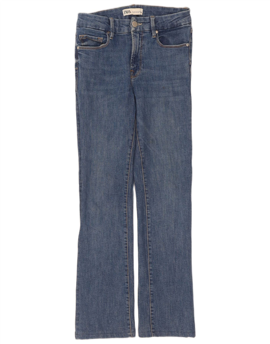 Zara Jean Bootcut Femme EU 36 XS W26 L29 Bleu Coton