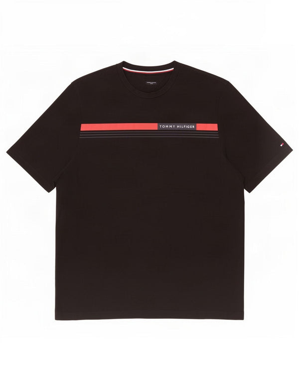 Tommy Hilfiger T-shirt haut pour homme en coton color block noir 3XL
