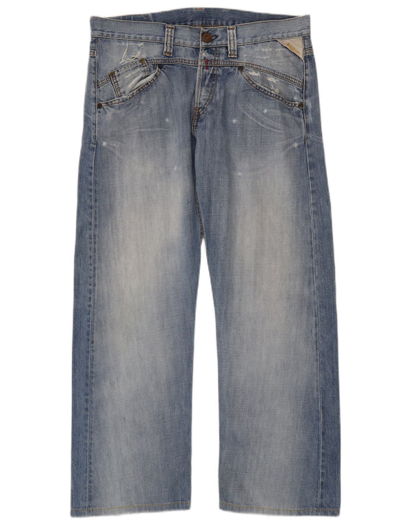 Replay Jean droit effet vieilli W34 L30 bleu coton pour homme