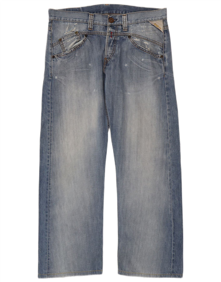 Replay Jean droit effet vieilli W34 L30 bleu coton pour homme