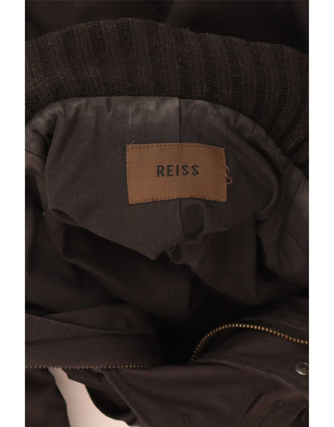 Reiss Veste coupe-vent à capuche pour homme UK 36 Small Noir Polyester