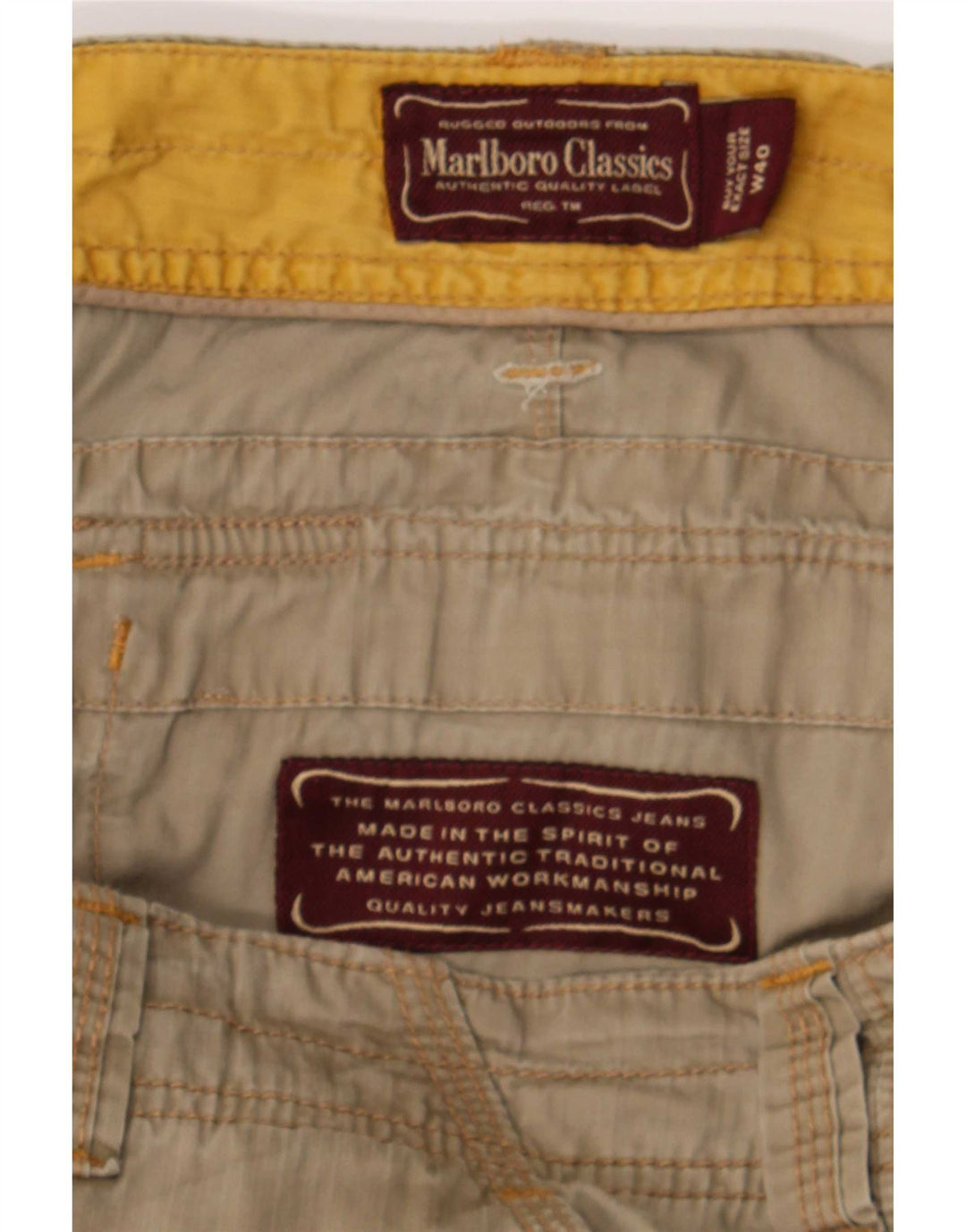 Marlboro Classics Short cargo coupe régulière pour homme W40 XL en coton kaki