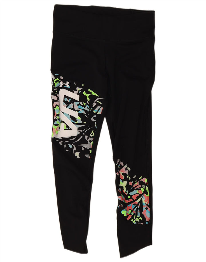 Under Armour Legging à motif abstrait Heat Gear pour femme UK 12 Noir moyen