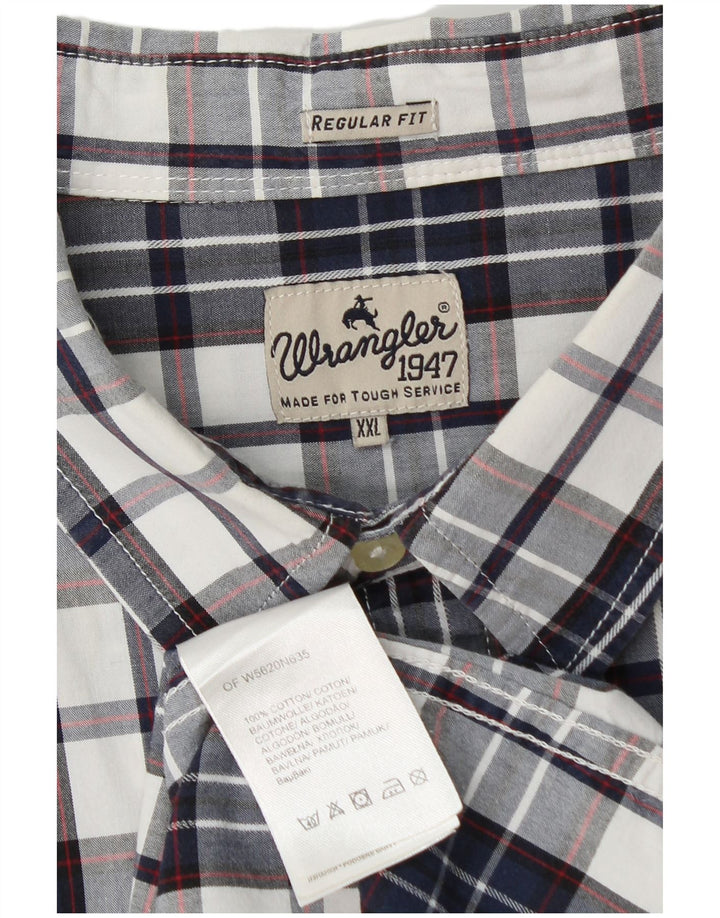 Wrangler Chemise coupe classique pour homme 2XL en coton à carreaux bleu marine