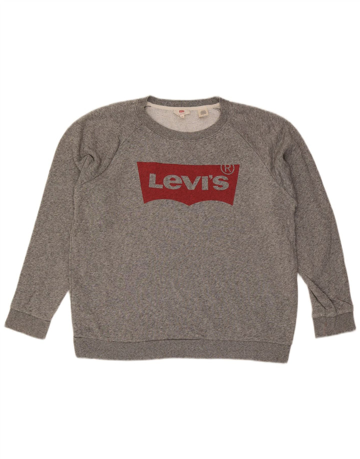 Levi's Sweatshirt Graphic Sweatshirt Jumper Homme Gris Moyen Moucheté Coton