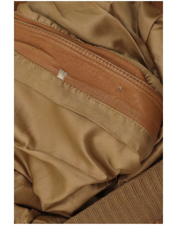 veste en cuir homme vintage IT 54 2XL Marron