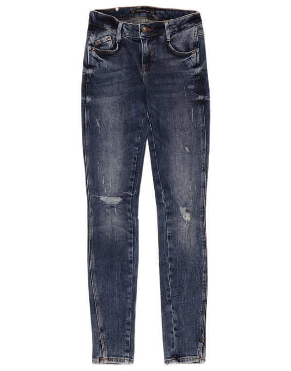 Zara Femmes Trafaluc Jean Skinny En Détresse EU 32 2XS W22 L30 Bleu