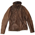 Veste en cuir femme vintage IT 42 Cuir marron moyen