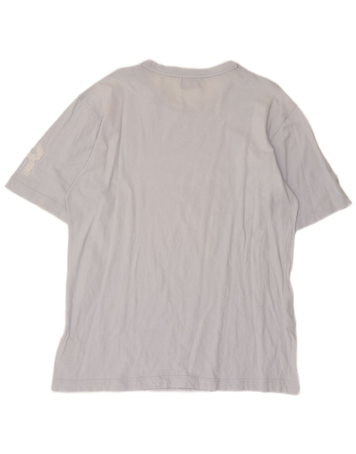 Kappa Homme T-Shirt Top Large Bleu Rayé Coton