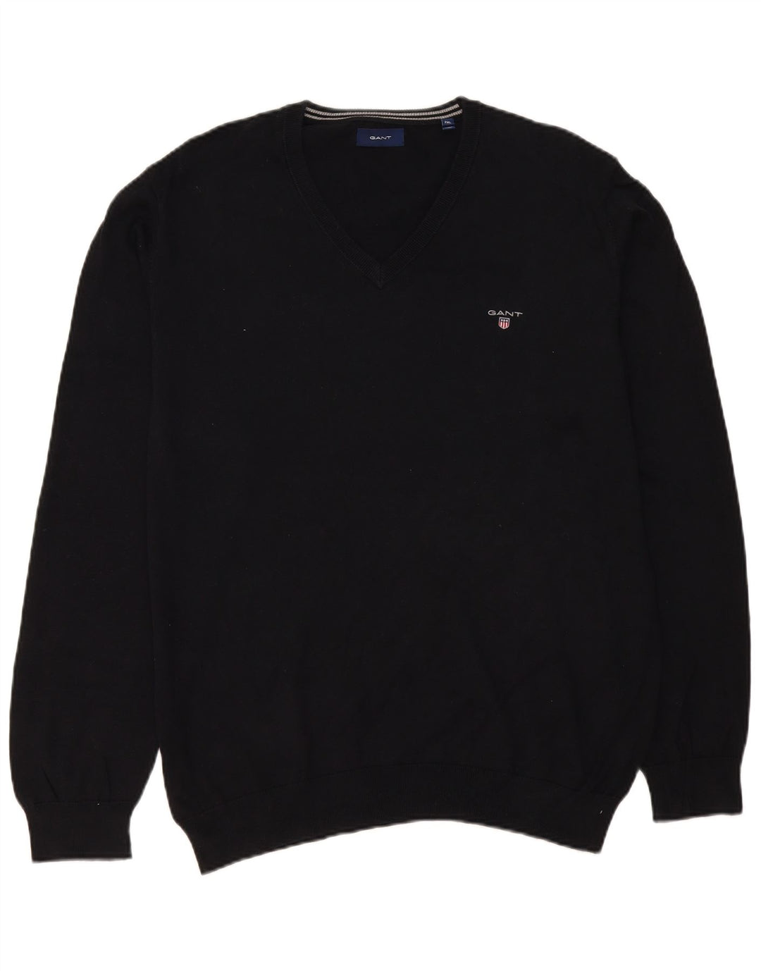 Gant Pull col V pour homme 2XL Noir Coton