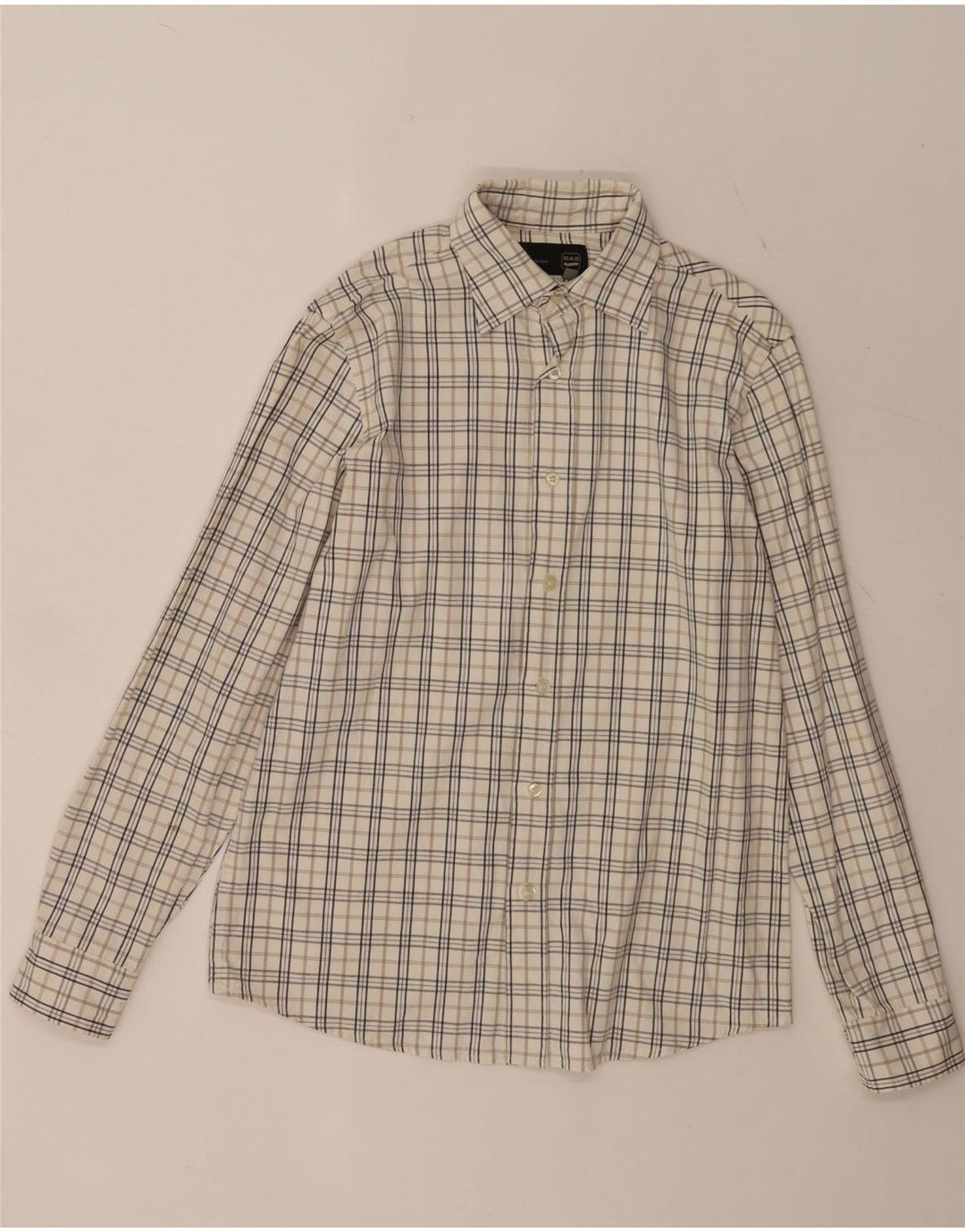 Gas Chemise Homme Carreaux Blanc Moyen
