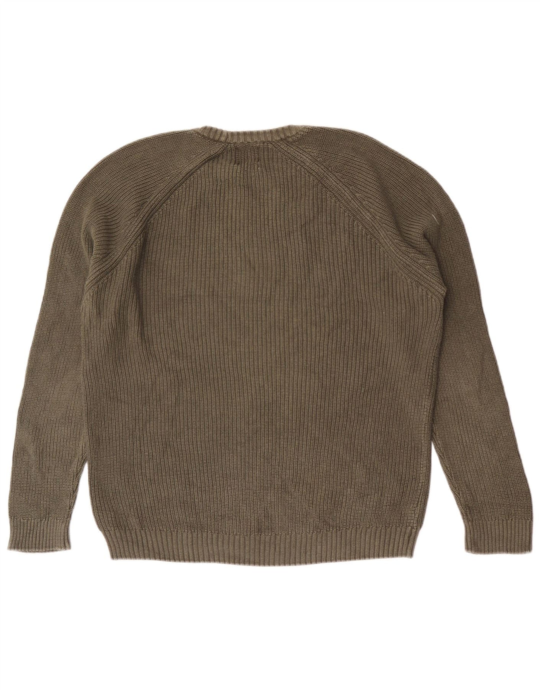 Zara Pull à col rond pour homme en coton vert Large