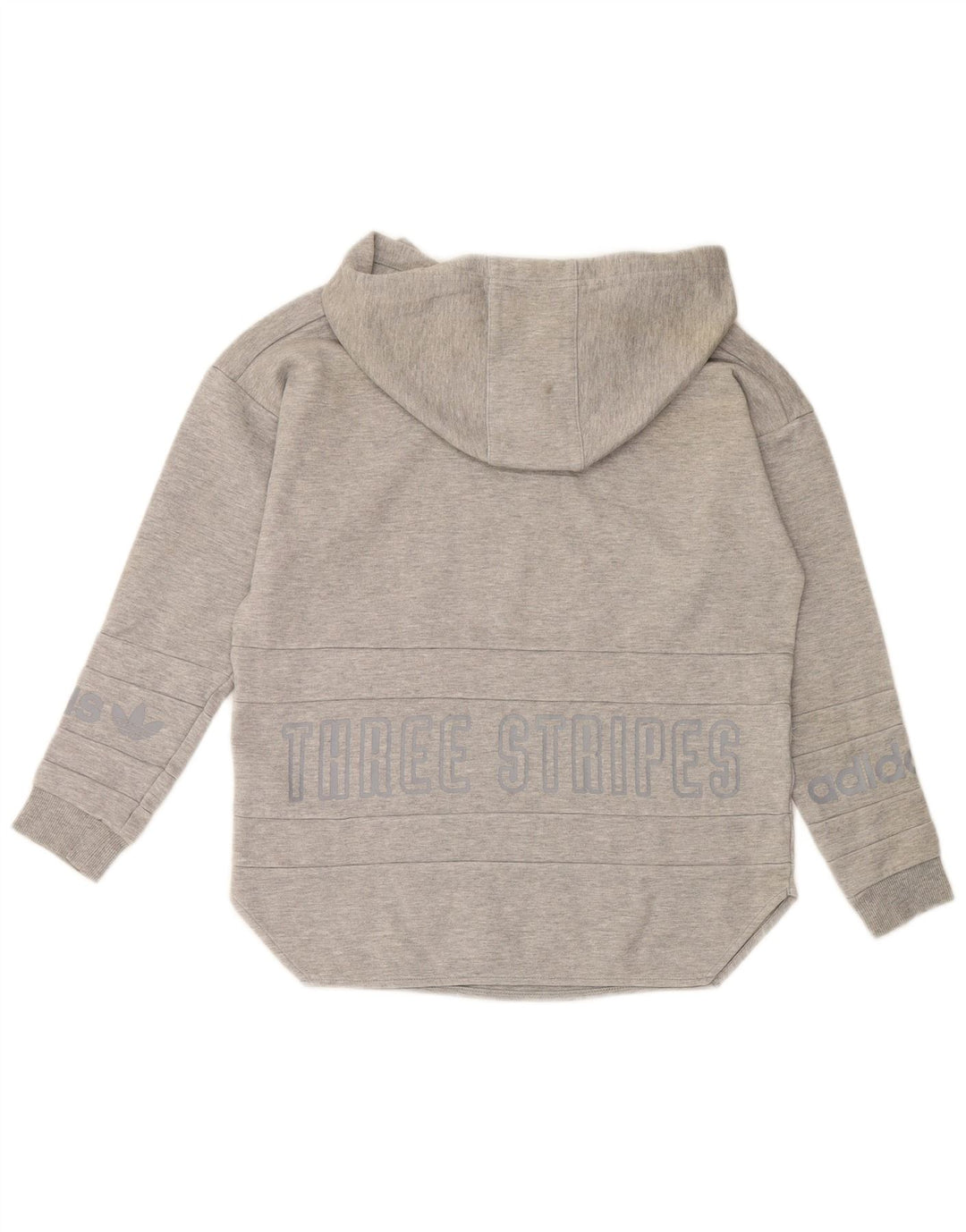 ADIDAS Pull à capuche surdimensionné graphique pour femme UK 8 petit coton gris