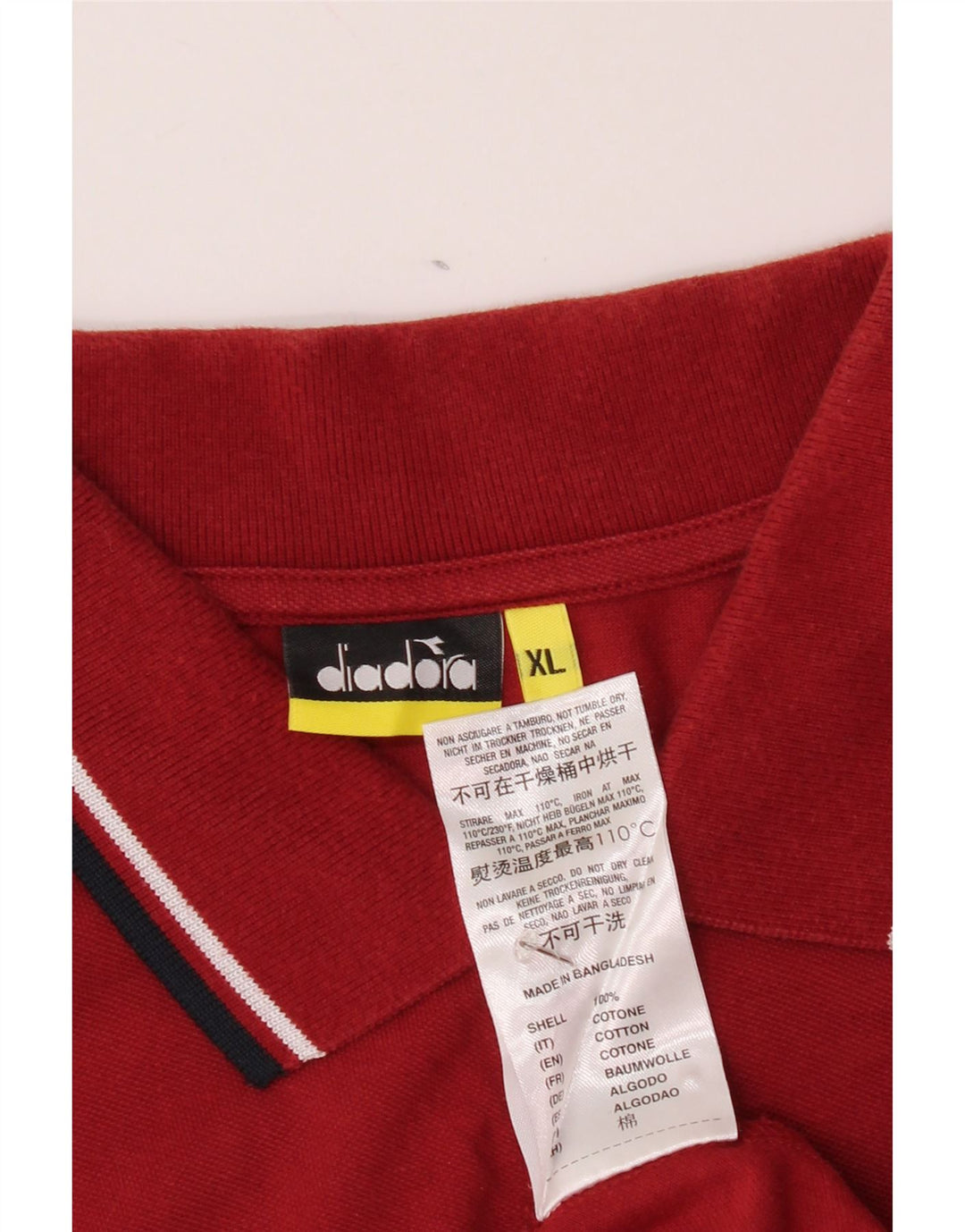 DIADORA Polo Homme XL Rouge Coton