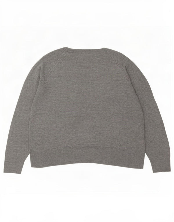 Zara Womens Boat Neck Jumper Sweater UK 16 Large Grey Viscose