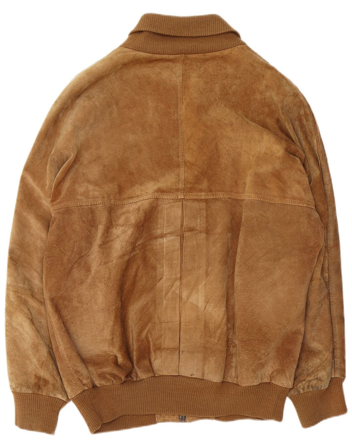 Veste Bomber En Daim Vintage Homme IT 54 2XL Beige